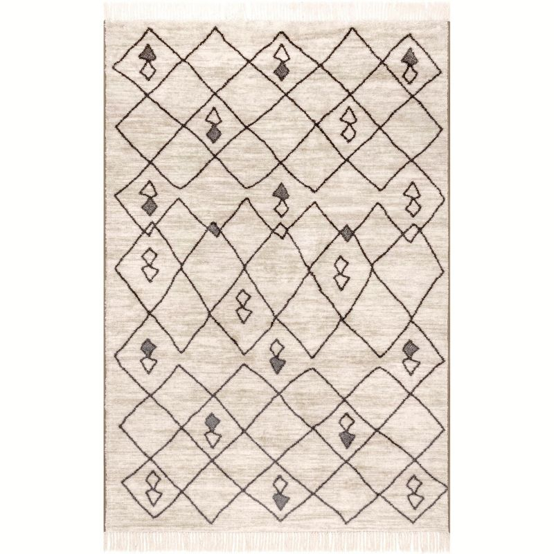 Nuloom Dani Geometric 5x8 Indoor Area Rug for Living Room Bedroom Dining Room Kitchen, Beige/Ivory