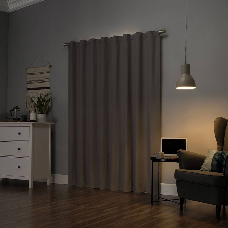 40"x96" Sun Zero 100% Blackout Cyrus Thermal Back Tab Curtain Panel Gray: Modern Indoor Polyester Drapery