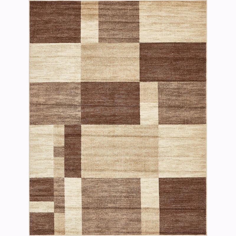 Unique Loom Autumn Collection Area Rug - Providence (9'  x 12' Rectangle Light Brown/Brown)