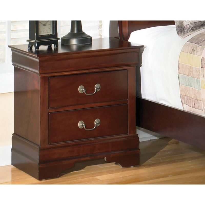 Signature Design by Ashley Alisdair Nightstand Brown/Beige: Traditional Style with Metal Glides, Storage Drawer