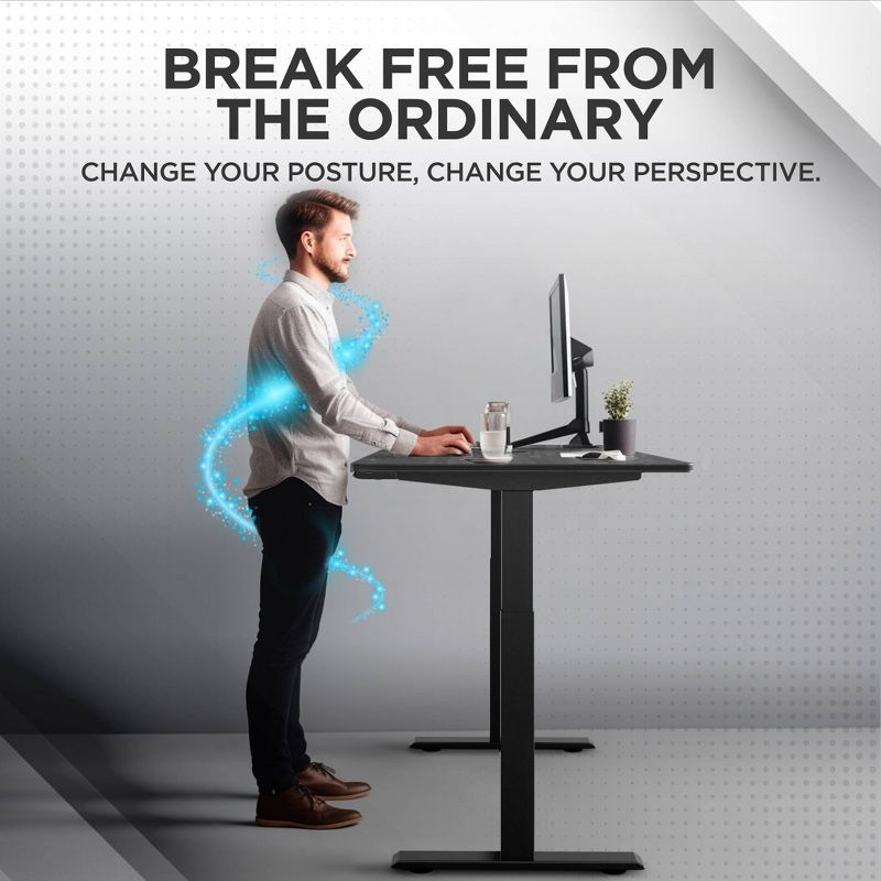 60"x30" Electric Standing Desk with Adjustability Bamboo Black - Uncaged Ergonomics