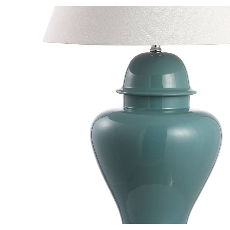 33" Ceramic/Iron LED Table Lamp, Empire Shade, Brass Fittings - JONATHAN Y