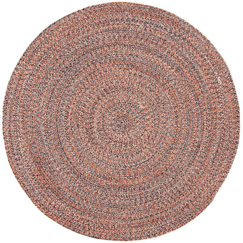 Braided BRD701 Hand Woven Area Rug - Terracotta/Ivory - 6' Round - Safavieh.
