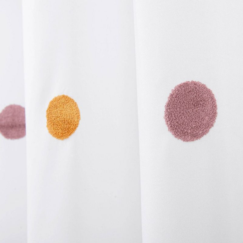 Allure Home Creations Dots Shower Curtain: Polyester Bath Curtain, Microfiber, Buttonhole Top