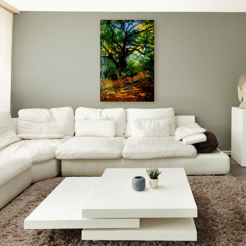 Trademark Fine Art -Claude Monet, 'Bodmer Oak, Fontainebleau Forest' Canvas Art - 32''x22''