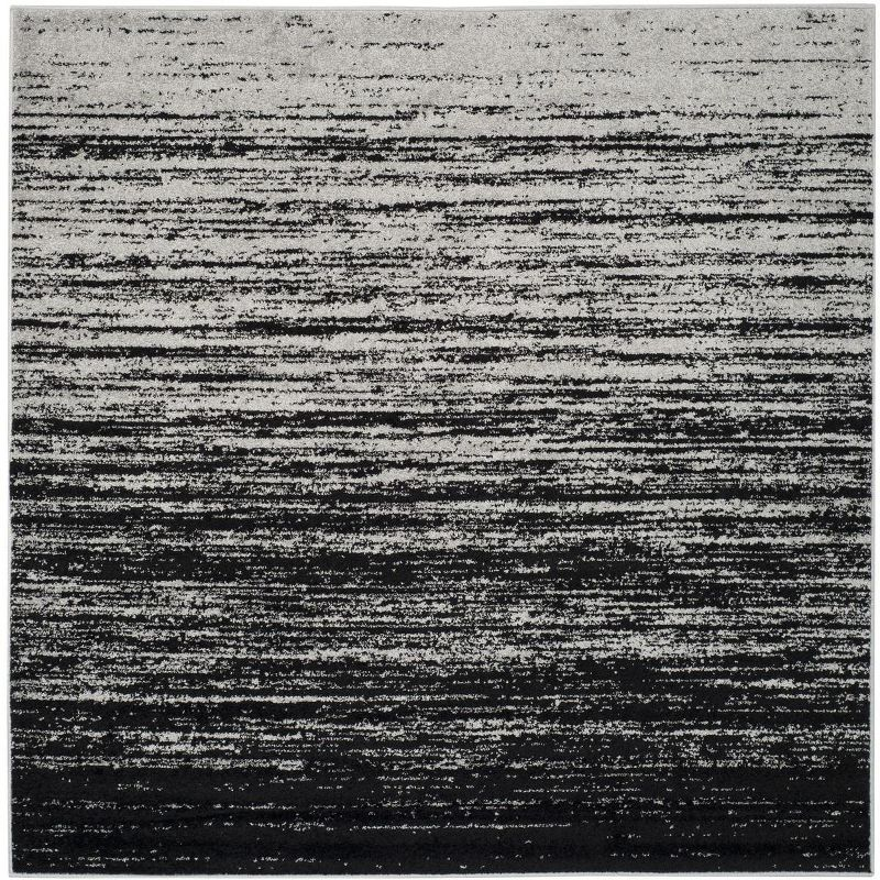 Adirondack ADR113 Machine Made Indoor Area Rug - Silver/Black - 8'x8' - Safavieh