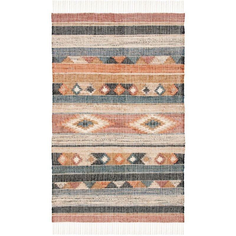Kilim KLM177 Flat Weave Area Rug - Blue/Rust - 5'x8' - Safavieh