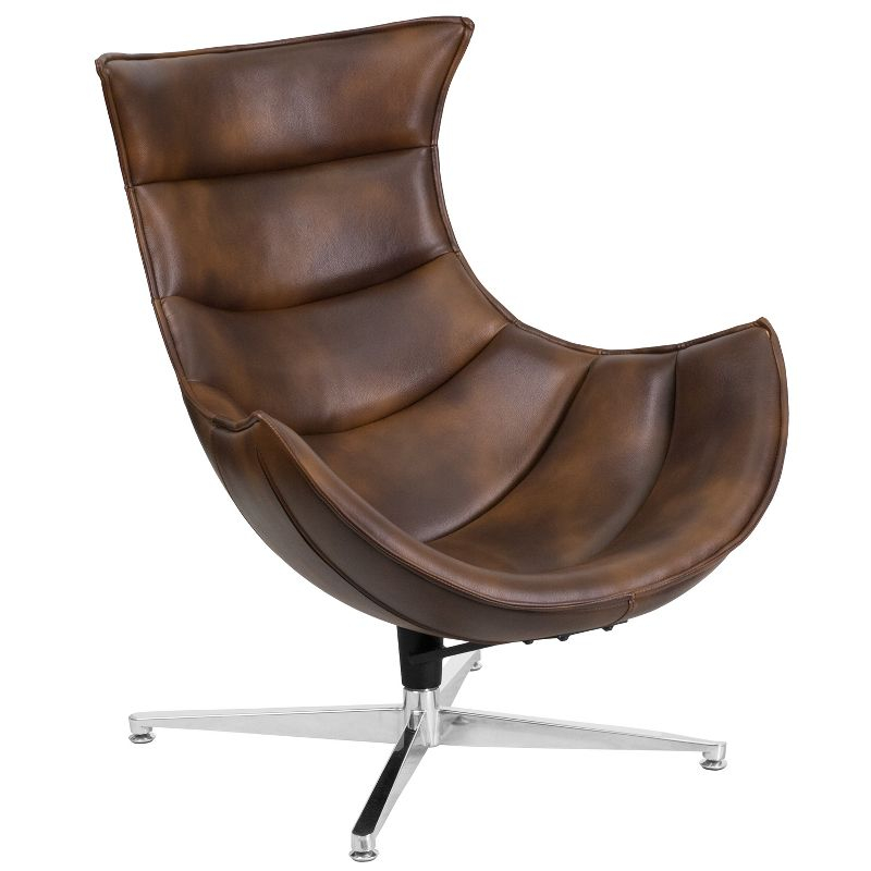 Flash Furniture Bomber Jacket LeatherSoft Swivel Cocoon Chair