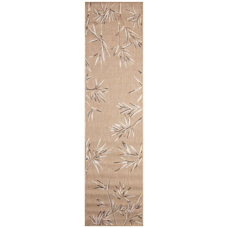Liora Manne Carmel Bamboo Border Indoor/Outdoor Rug Sand 1'11" x 7'6"