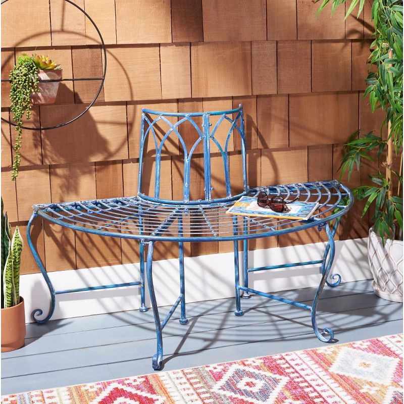Abia Tree Bench - Outdoor - PAT5018 - Mossy Blue - Safavieh