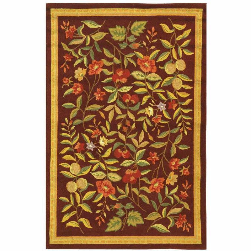 Chelsea HK210 Handmade Area Rug - 3'9"x5'9" - Burgundy - Safavieh