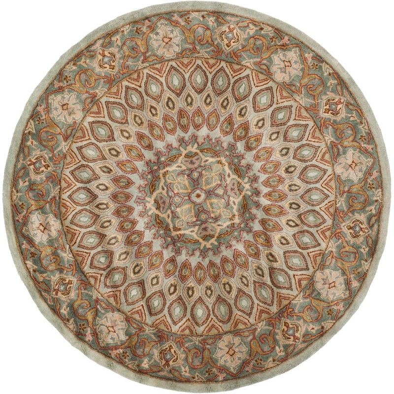 Heritage HG914 Hand Tufted Area Rug - Blue/Grey - 8' round - Safavieh.