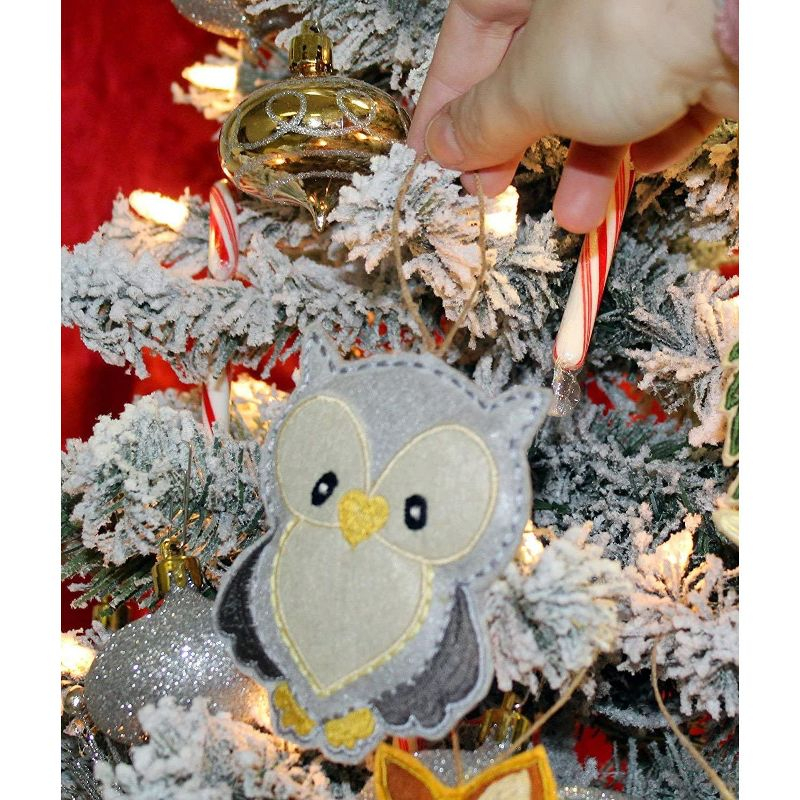 Darware My Forest Friends Plush Animal Christmas Tree Ornaments, 6pc Set; Holiday Craft Decoration Baby Shower