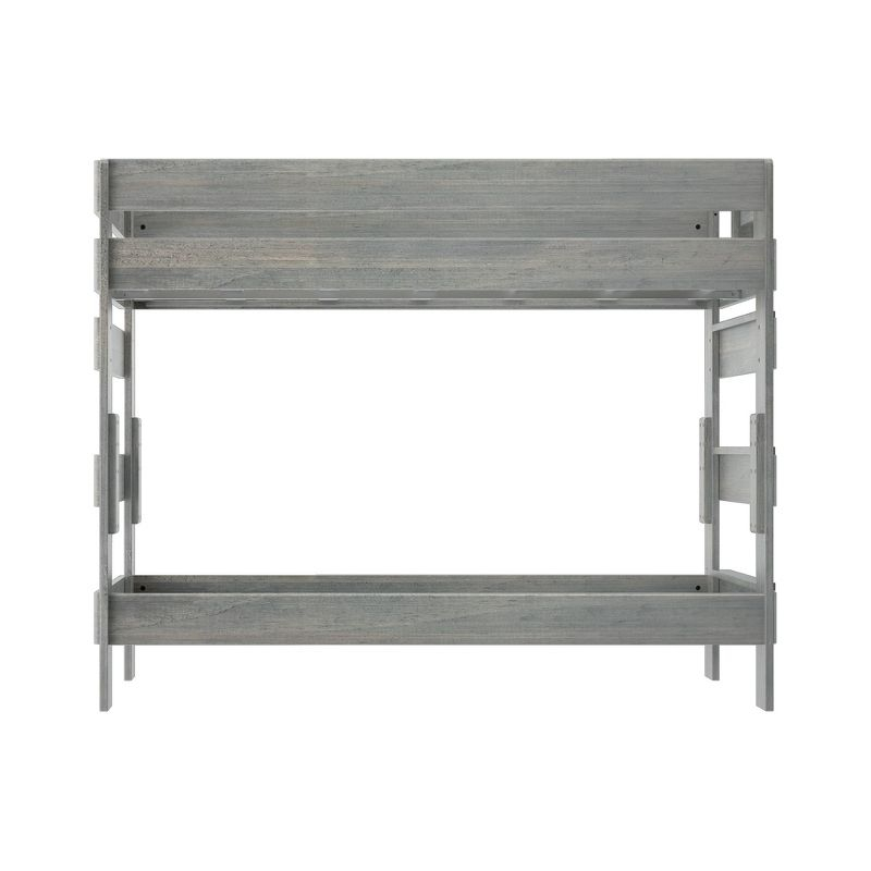 Max & Lily Twin over Twin Bunk Bed, Farmhouse Solid Wood Bunk Beds for Kids, Driftwood