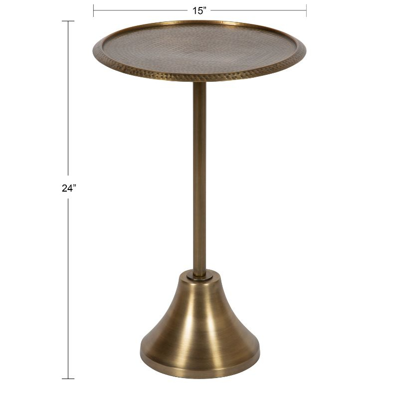 Kate and Laurel Sanzo Round Metal Side Table, 15x15x24, Gold