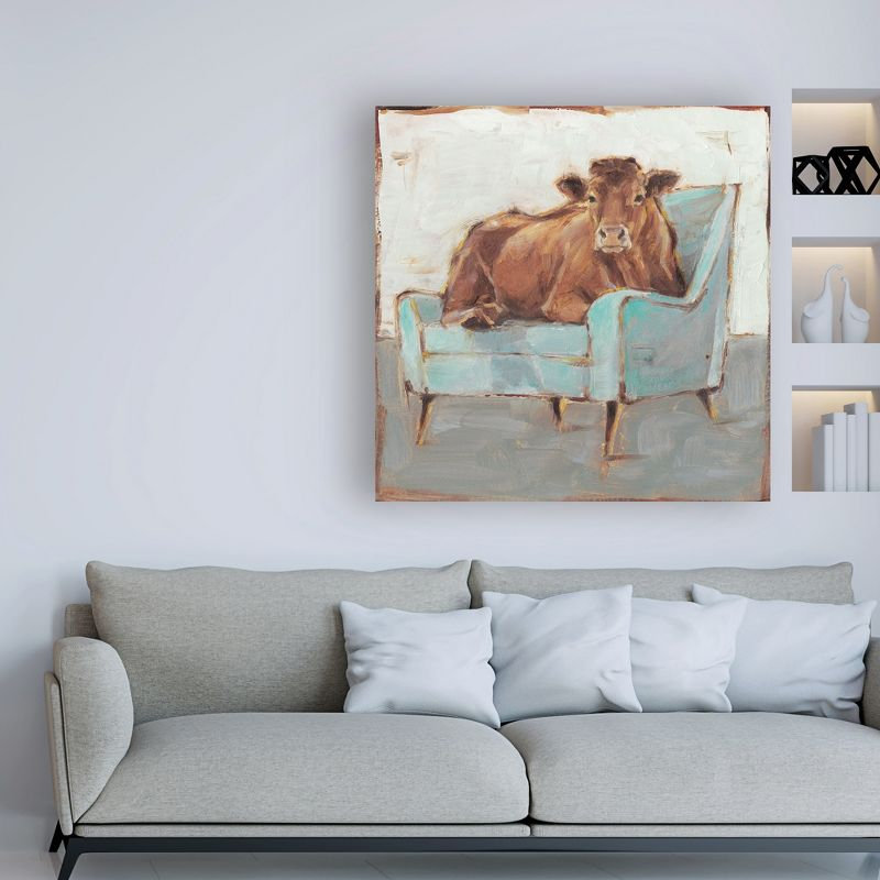 Trademark Fine Art -Ethan Harper 'Moo-ving In IV' Canvas Art - 14''x14''