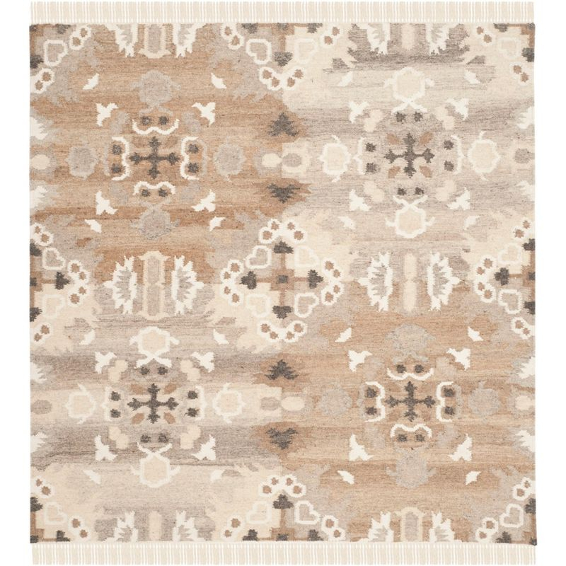 Natural Kilim NKM318 Hand Woven Indoor Area Rug - Grey/Multi - 5'x5' - Safavieh