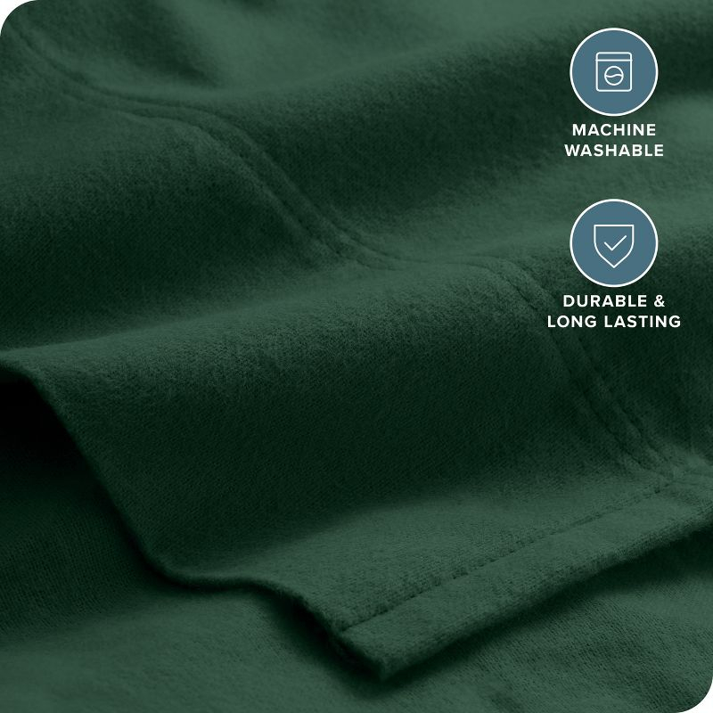 Forest Green Cotton Flannel Twin Sheet Set by Bare Home
