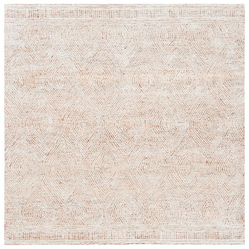 Abstract ABT340 Handmade Indoor Area Rug - Ivory/Rust - 6'x6' - Safavieh