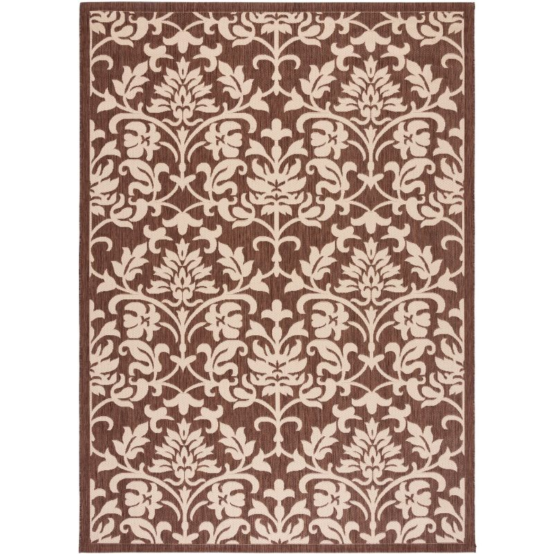 Courtyard CY3416 Power Loomed Indoor and Outdoor Area Rug - Chocolate/Natural - 8'x11' - Safavieh