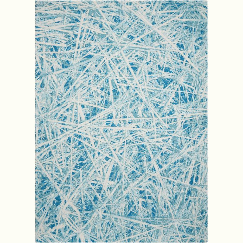 Nourison Home & Garden Abstract Indoor Outdoor Area Rug Marine 5'3" x 7'5"