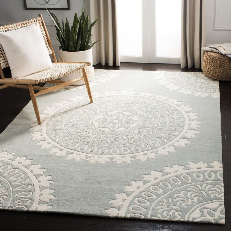 Bella BEL122 Hand Tufted Area Rug - Grey/Ivory - 6'x9' - Safavieh.