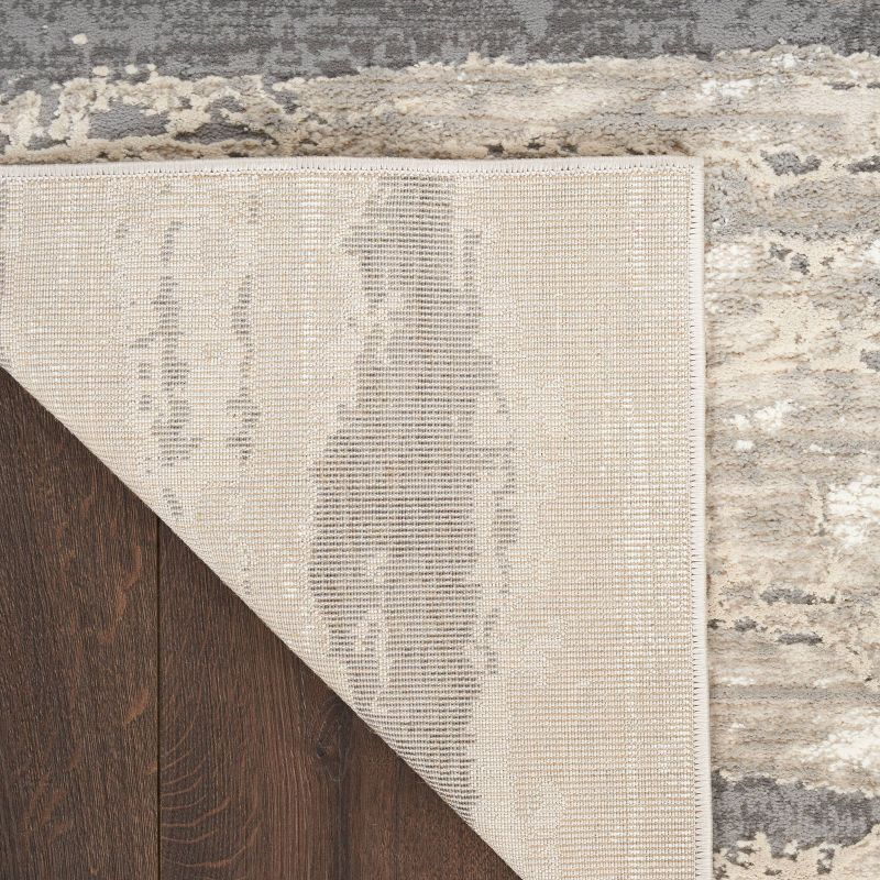 Nourison 6'x9' Modern Striped Sustainable Woven Area Rug with Lines Beige: Rectangle, Medium Pile, OEKO-TEX Certified