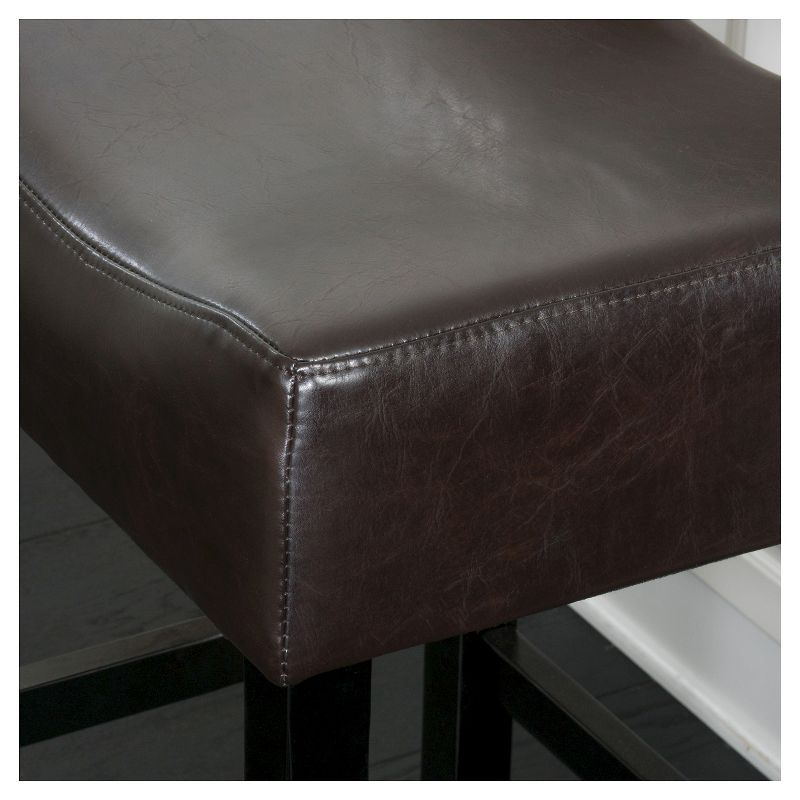 Christopher Knight Home Set of 2 Portman Backless Counter Height Barstools Brown: Upholstered, Wood Frame, 26" Seat Height