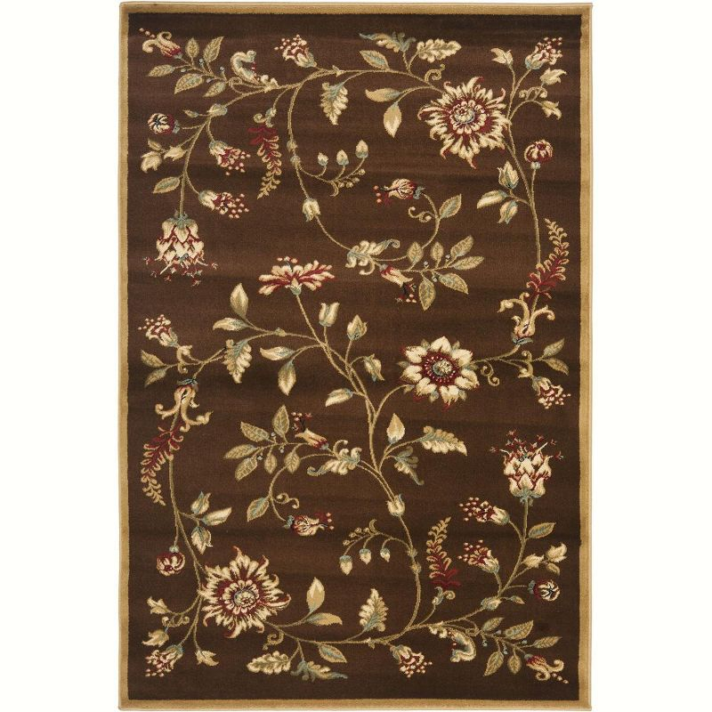 Lyndhurst LNH552 Power Loomed Accent Rug - Brown/Multi - 3'3"x5'3" - Safavieh