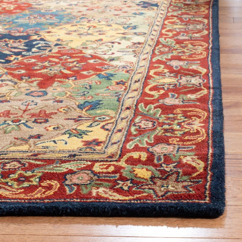 Heritage HG911 Hand Tufted Area Rug - Multi/Burgundy - 6'x6' - Safavieh.