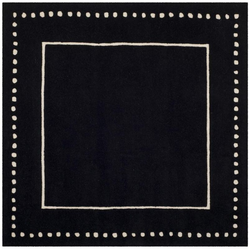 Bella BEL151 Hand Tufted Area Rug - Black/Ivory - 7'x7' - Safavieh..