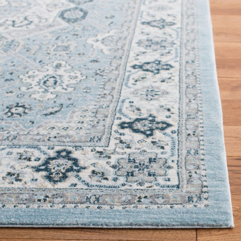 Isabella ISA916 Power Loomed Accent Rug - Blue/Creme - 2'2"x5' - Safavieh