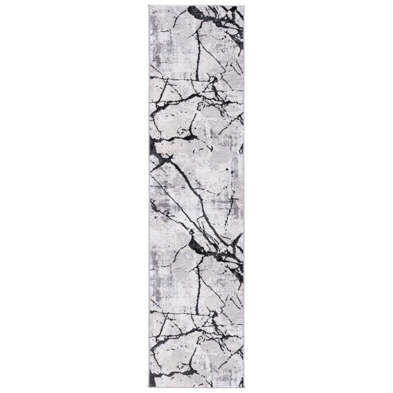 Amelia ALA293 Power Loomed Indoor Runner Rug - Grey/Black - 2'x8' - Safavieh