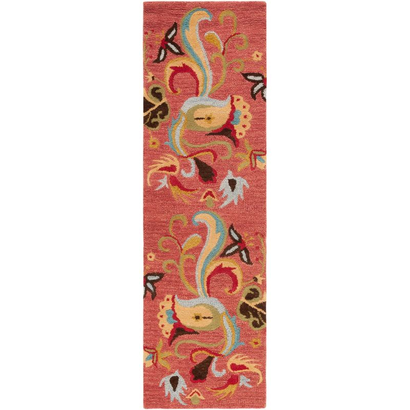Blossom BLM680 Hand Hooked Runner Rug - Rust/Multi - 2'3"x8' - Safavieh.