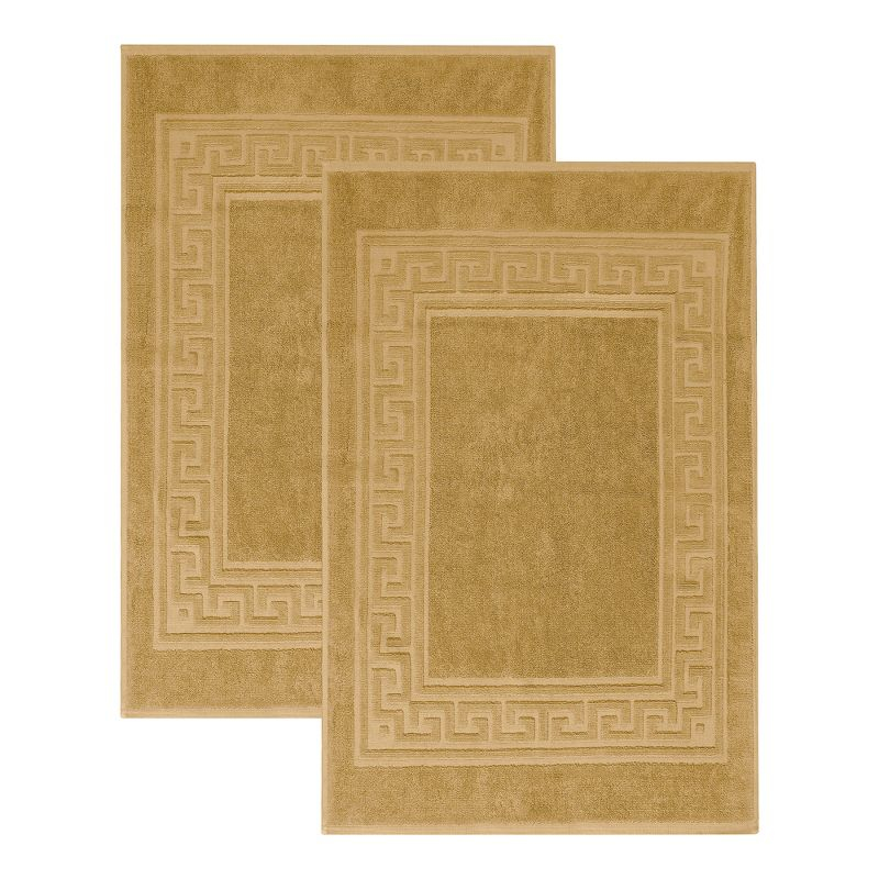 Modern Absorbent Bath Mat (Set of 2), 22" x 35", Toast - Blue Nile Mills