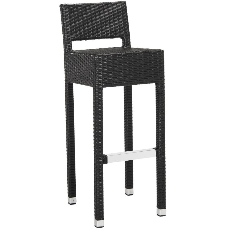 Landry Barstool - Indoor/Outdoor - FOX5212 - Black - Safavieh