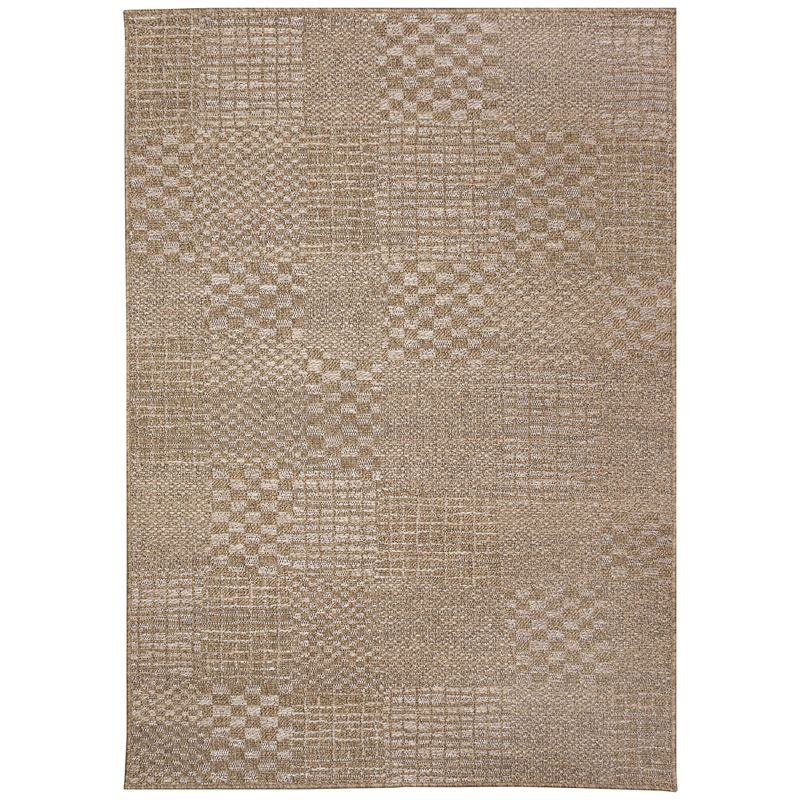 Liora Manne Orly Patchwork Indoor/Outdoor Rug Natural 5'3" x 7'3"
