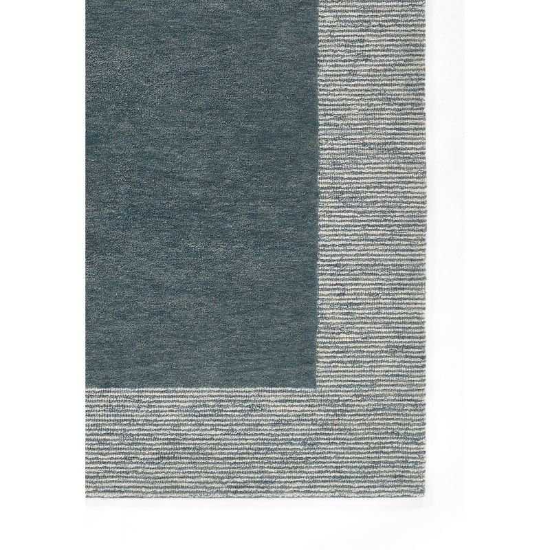 Momeni 2'3"x8' Everett Xena Handtufted Runner Rug Blue: Wool, Geometric Abstract, Indoor, Low Pile, Handmade