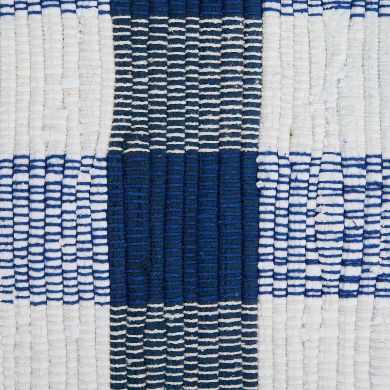 Design Imports Buffalo Check Chindi - Navy & White - 2 Ft 3 In X 6 Ft