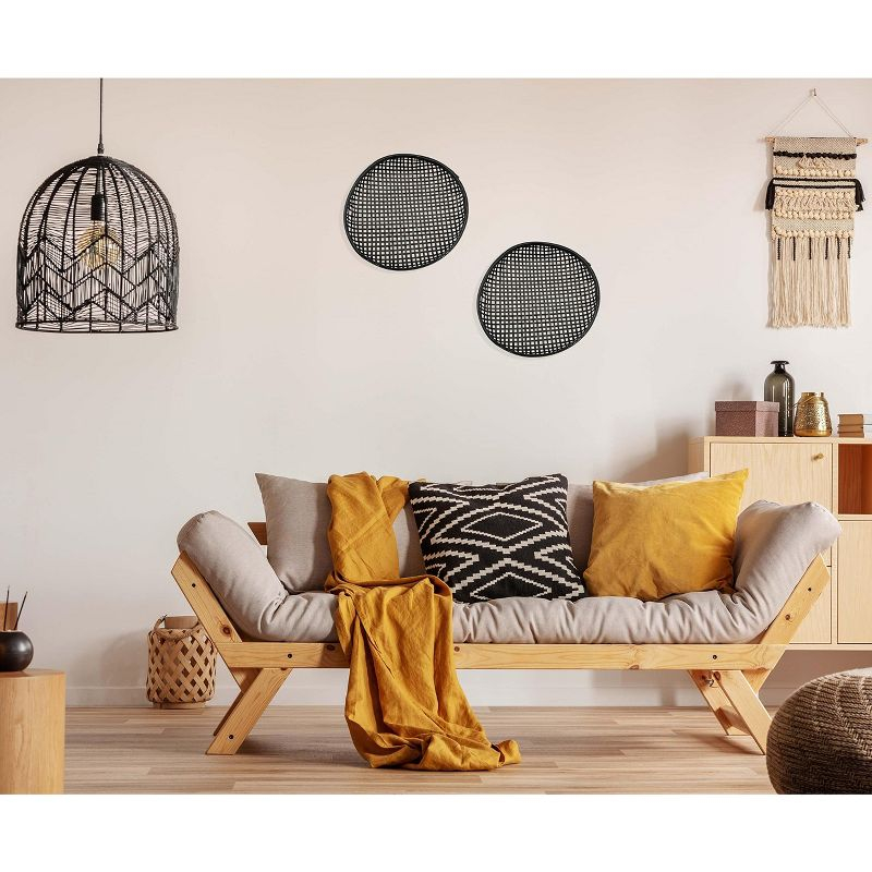 AuldHome Design Black Boho Wall Baskets 2pk; Wall Decor Baskets