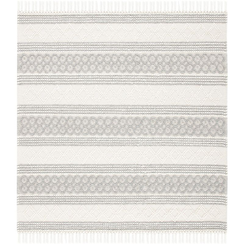 Natura NAT859 Hand Woven Indoor Area Rug - Ivory/Grey - 6'x6' - Safavieh