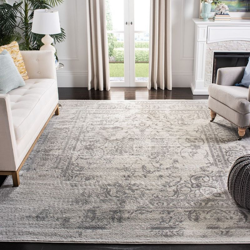 Adirondack ADR101 Power Loomed Area Rug - Ivory/Silver - 10'x14' - Safavieh.