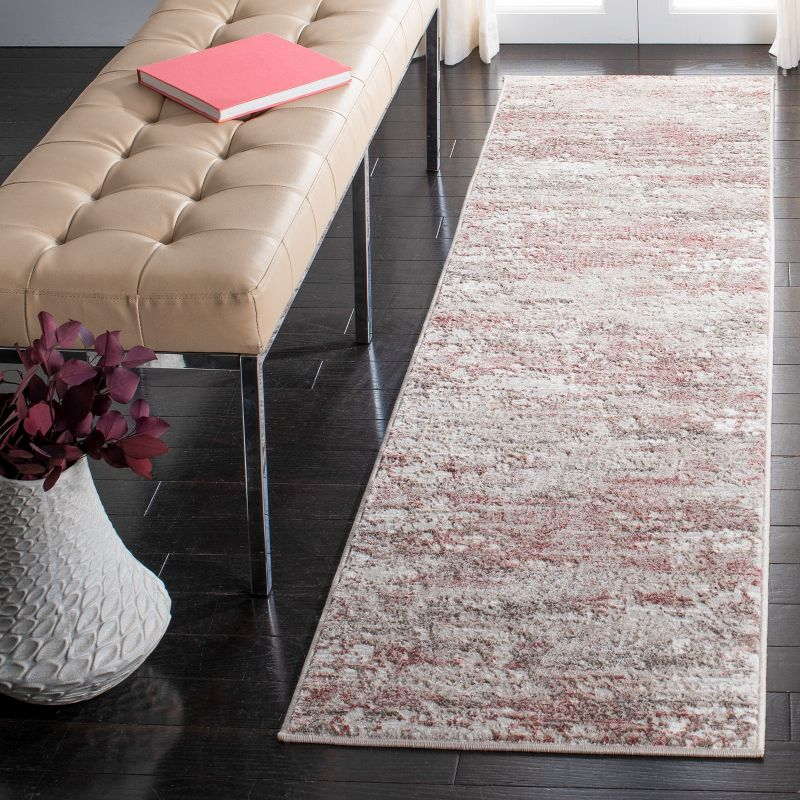 Meadow 500 MDW585 Power Loomed Indoor Runner Rug - Beige/Pink - 2'x7' - Safavieh