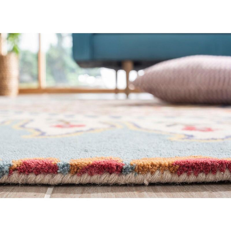 Bella BEL118 Hand Tufted Area Rug - Ivory/Teal - 5'x5' - Safavieh.