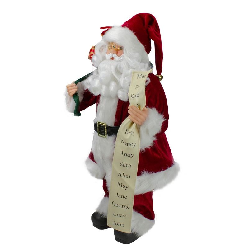 Northlight 24" Santa Claus with Bag of Gifts and Naughty or Nice List Christmas Figure