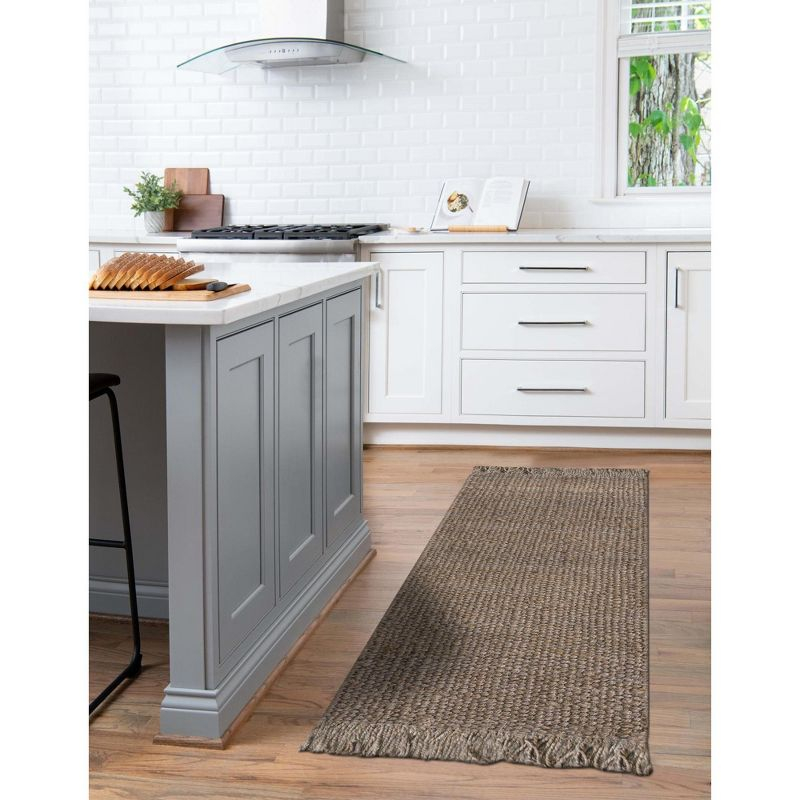 Unique Loom 2' 7 x 6' 1 Chunky Jute  Runner Rug
