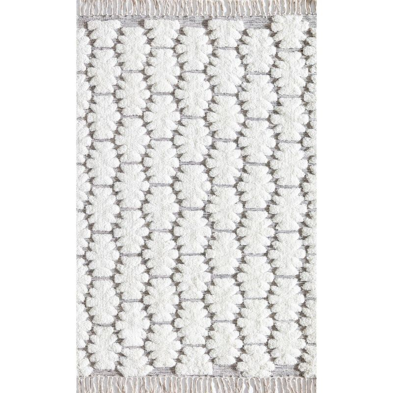 Rugs America Carter CR10A Bohemian Textured/Trellis Area Rug for Dining Room Rug Neutral Rug Living Room Rug Kitchen, 8'x10'