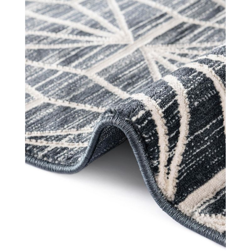 Jill Zarin Uptown Collection Area Rug - Fifth Avenue (8'  x 10' Rectangle Navy Blue/Ivory)