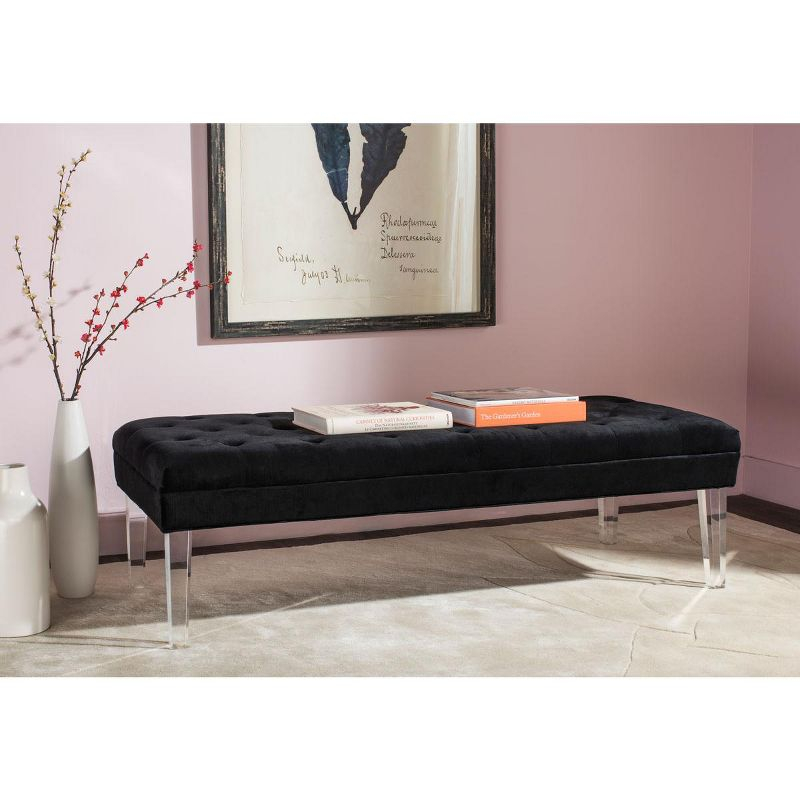 Abrosia Tufted Bench - Black - Safavieh