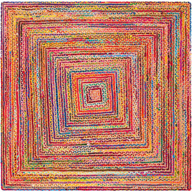 Cape Cod CAP202 Woven Indoor Area Rug - Red/Multi - 4'x4' - Safavieh